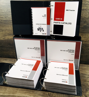 Case IH 585 Tractor Service Manual Parts Catalog Operators Repair Work Shop Set