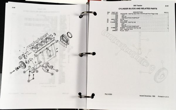 Case IH 585 Tractor Service Manual Parts Catalog Operators Repair Work Shop Set - Image 22