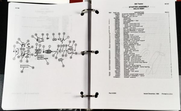 Case IH 585 Tractor Service Manual Parts Catalog Operators Repair Work Shop Set - Image 24