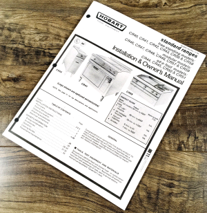 Hobart CR40 CR41 CR42 CR43 CR56 CR58 Oven Free Standing Operators Manual
