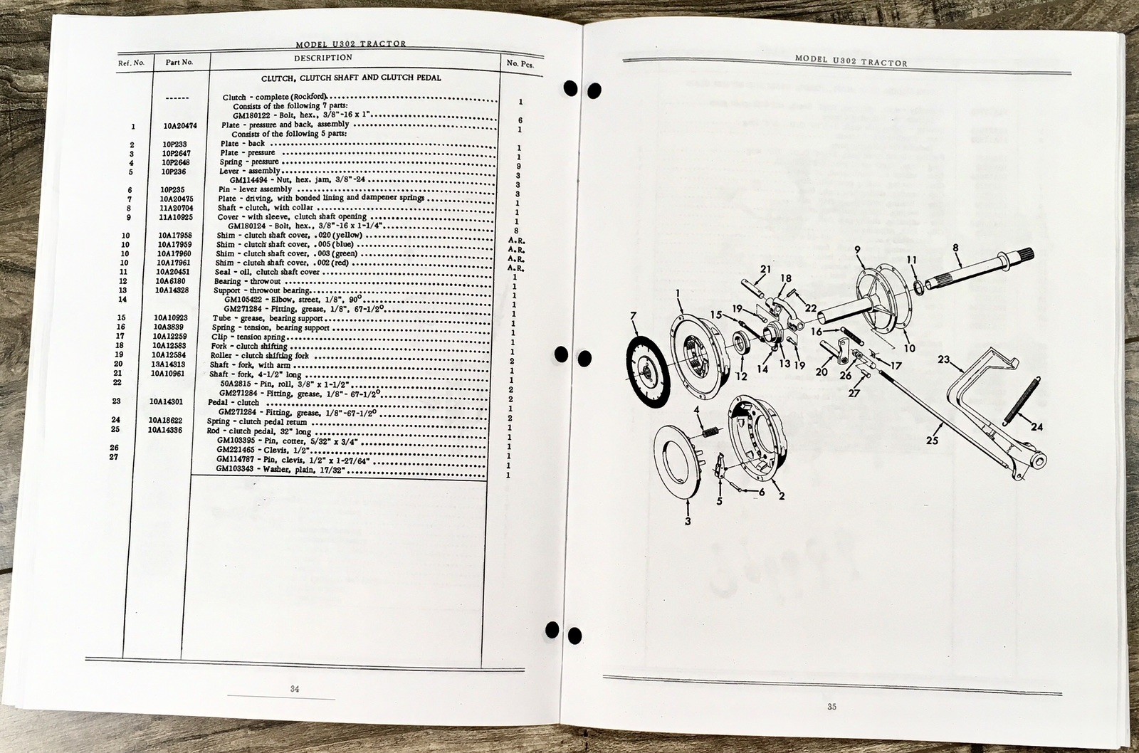 Minneapolis Moline Model U-302 Tractor Parts Manual Catalog Book 27600001-Up - Image 6