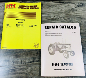 Minneapolis Moline U-302 Tractor Service Parts Manual Set Repair 27600001-Up
