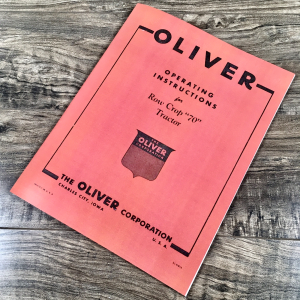 Oliver 70 Row Crop Tractor Operators Manual Owners Book Maintenance Adjustments