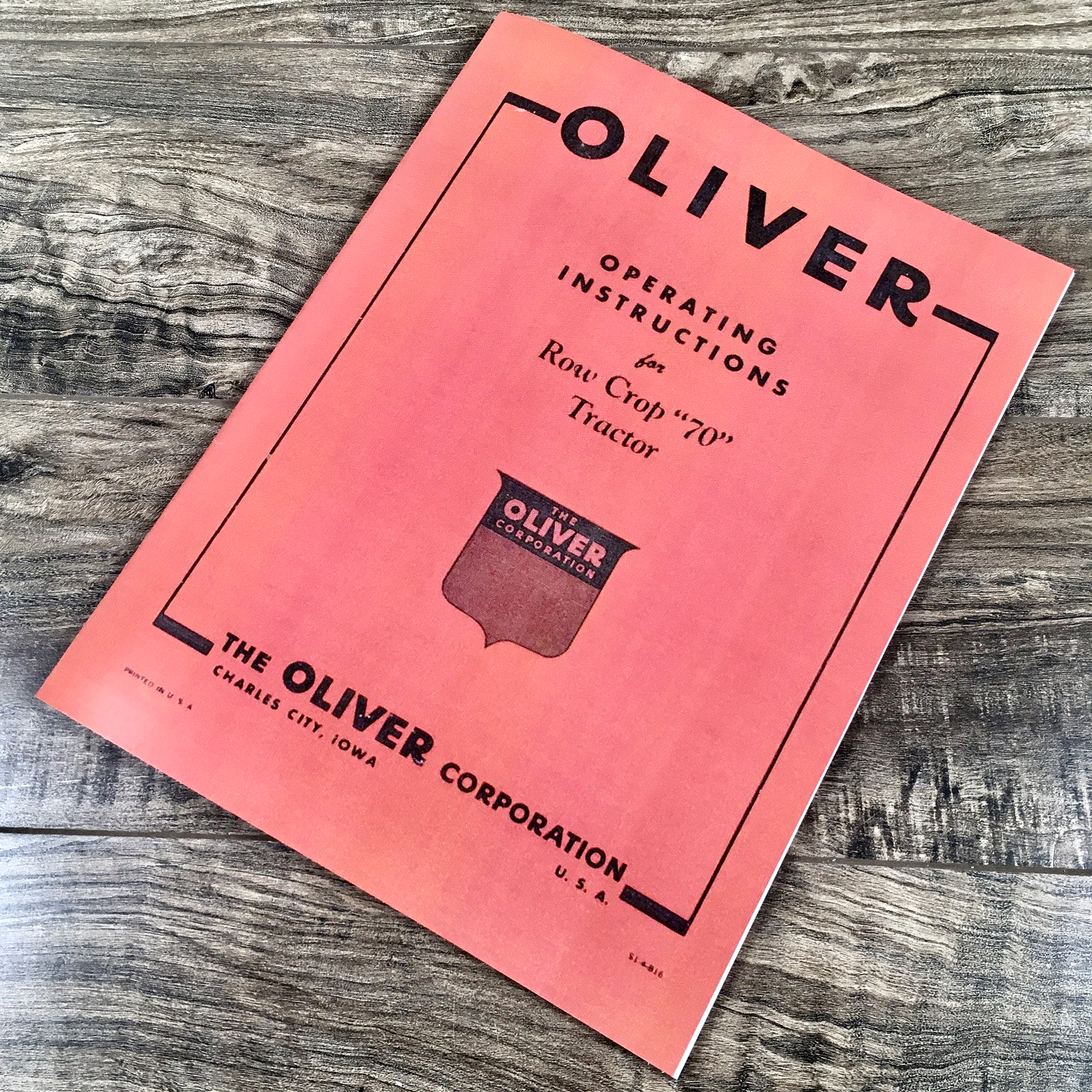 Oliver 70 Row Crop Tractor Operators Manual Owners Book Maintenance Adjustments