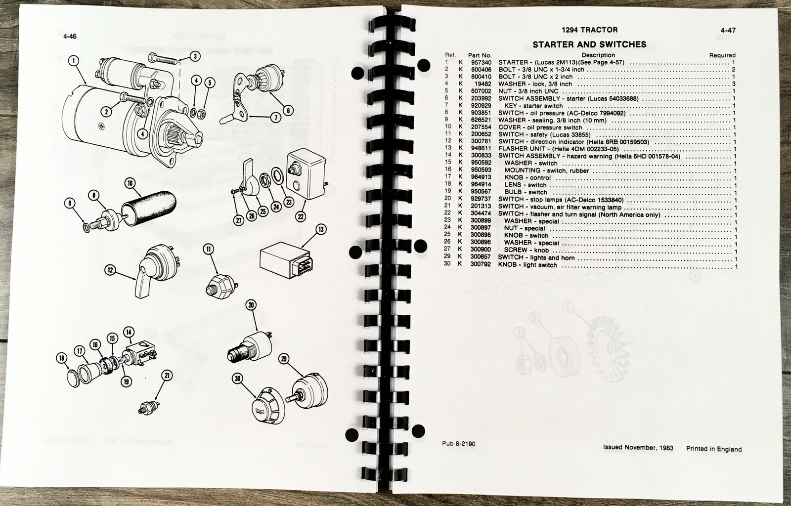 Case David Brown 1294 Tractor Parts Manual Catalog Book Assembly Schematic - Image 5