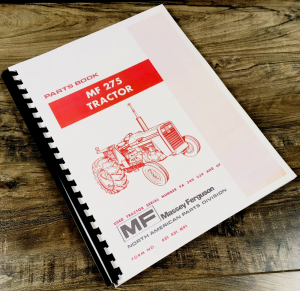 Massey Ferguson Mf 275 Tractor Parts Manual Catalog Book S/N 9A349200-Up