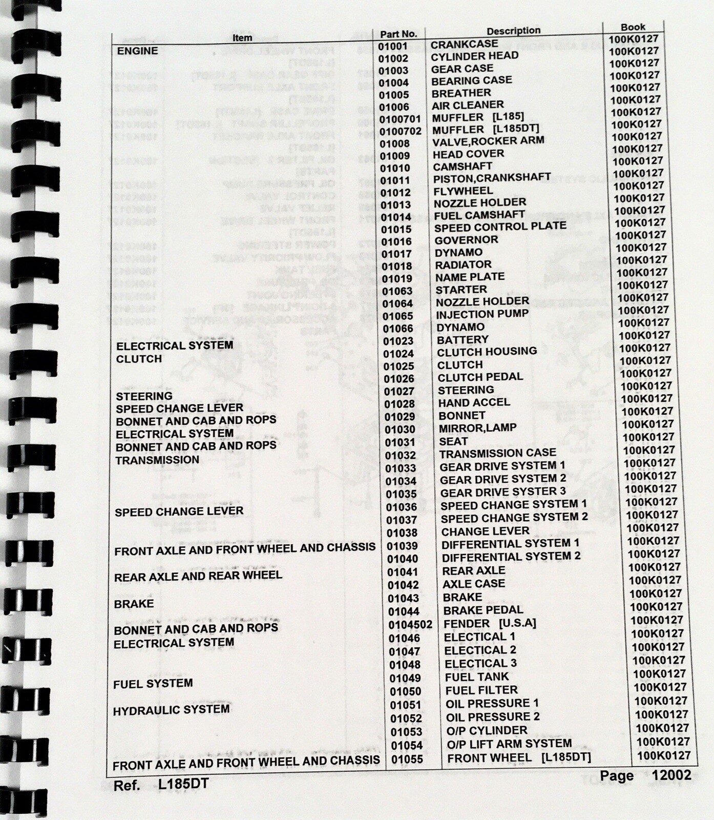 Kubota L185DT L185 4wd Tractor Workshop Service Manual Parts Catalog Operators - Image 7