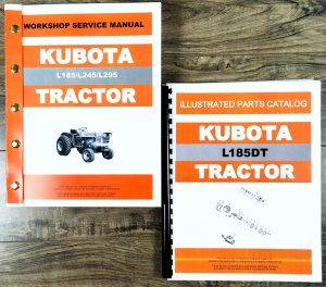 Kubota L185 L185DT Tractor Workshop Service Manual Parts Catalog Repair Shop Set