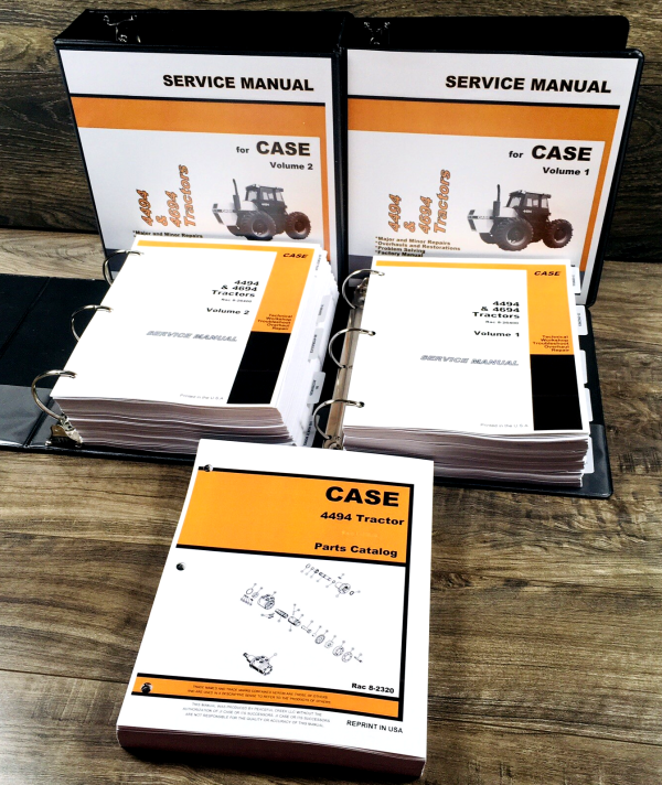 Case 4494 Tractor Service Manual Parts Catalog Repair Shop Set Assembly ...