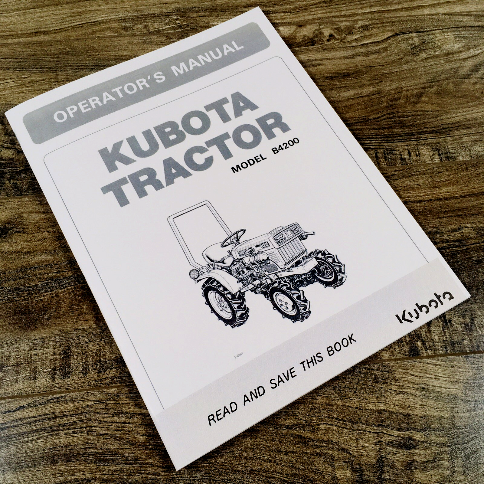 Kubota B4200 B4200D Tractor Operators Manual Owners Book Maintenance Adjustment