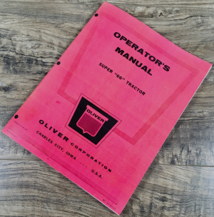 Oliver Super 66 Tractor Operators Manual Owners Book Maintenance Adjustments