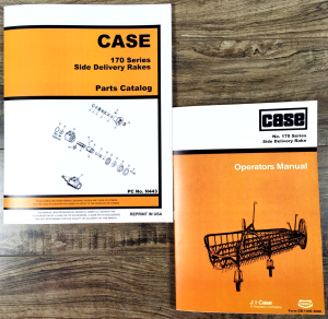 Case F170G V170G F170GM V170GM Side Delivery Rake Parts Operators Manual Set