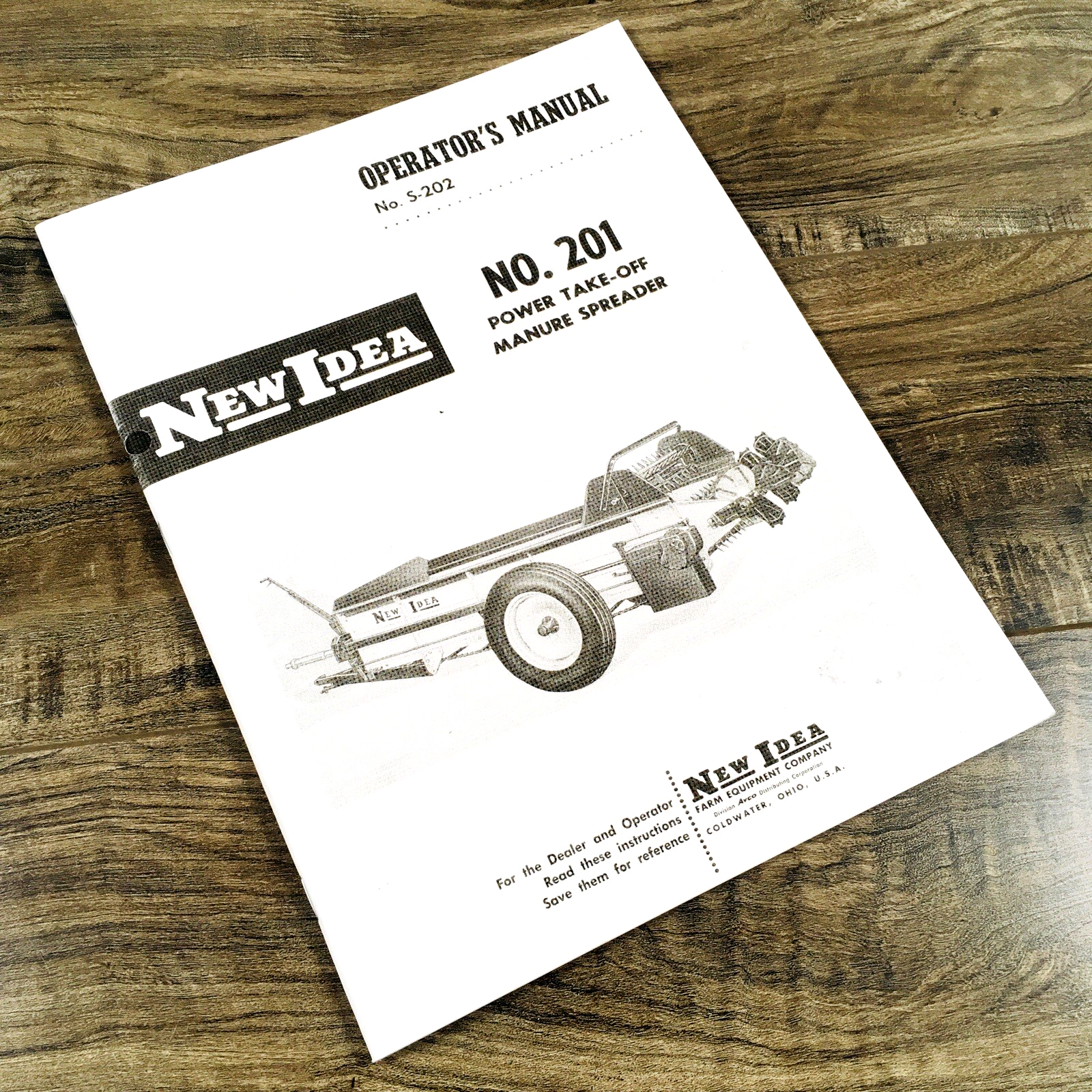 New Idea 201 Power Take-Off Manure Spreader Operators-Parts Manual Owners Book