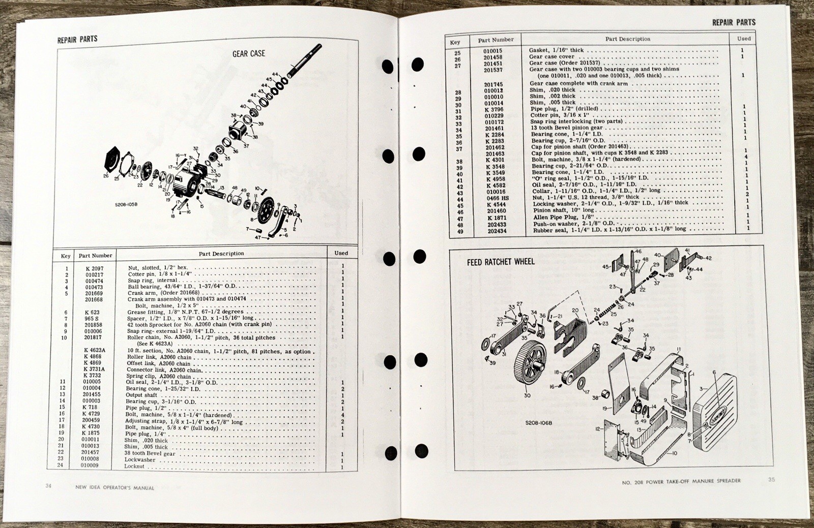 New Idea 208 Power Take-Off Manure Spreader Operators-Parts Manual Owners Book - Image 5