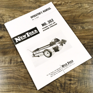 New Idea 202 Power Take-Off Manure Spreader Operators-Parts Manual Owners Book