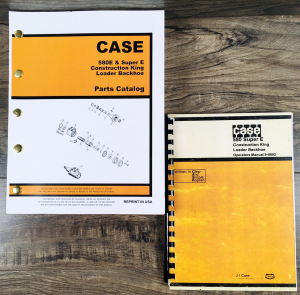 Case 580E 580Se 580 Super E Loader Backhoe Parts Catalog Operators Manual Set