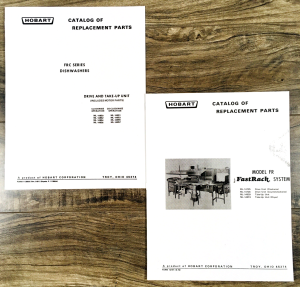 Hobart FR Fastrack System Dishwasher Parts Operators Manual Set Catalog Owners