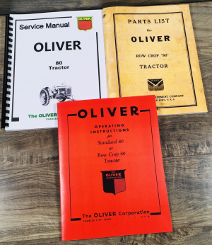 Oliver 80 Row Crop Tractor Service Parts Operators Manual Set Repair Workshop