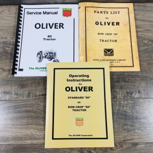 Oliver 80 Row Crop Tractor Service Parts Operators Manual Set Repair Workshop