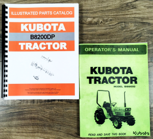 Kubota B8200 B8200D Tractor Parts Catalog Operators Manual Assembly Owners Book
