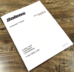 Bolens 3011H (ST11) 3016H (ST16) Suburban Tractor Operators Parts Manual Owners