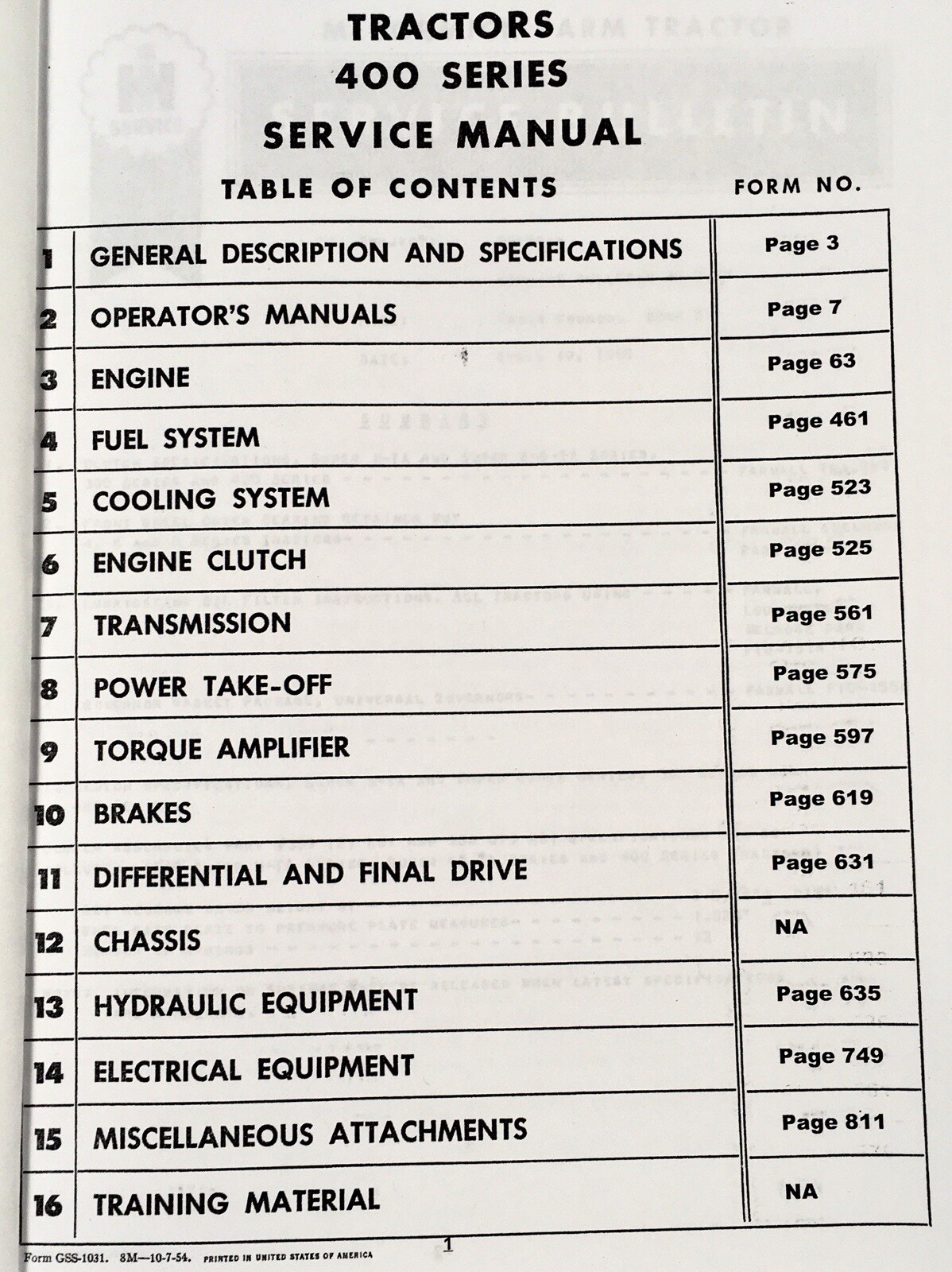 International W-400 W-450 Tractor Service Parts Manual Set Shop Repair Catalog - Image 2