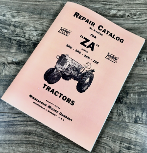Minneapolis Moline ZA Series ZAU ZAS ZAN ZAE Tractor Parts Manual Catalog Book