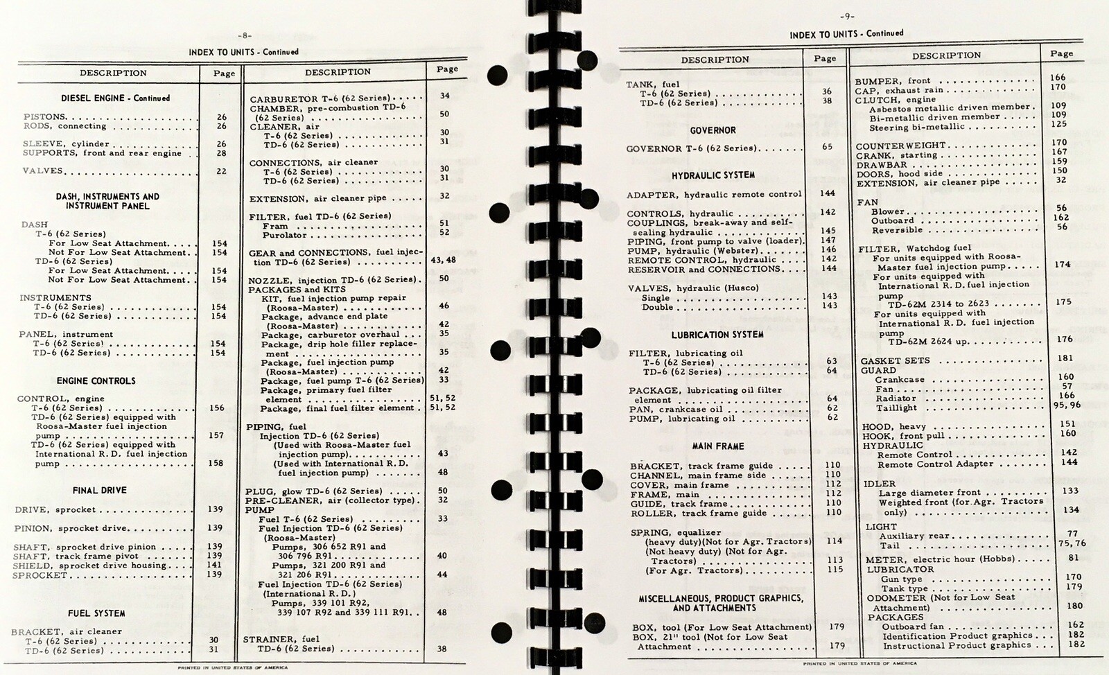 International TD-6 62 Series Crawler Tractor Service Parts Operators Manual Set - Image 5