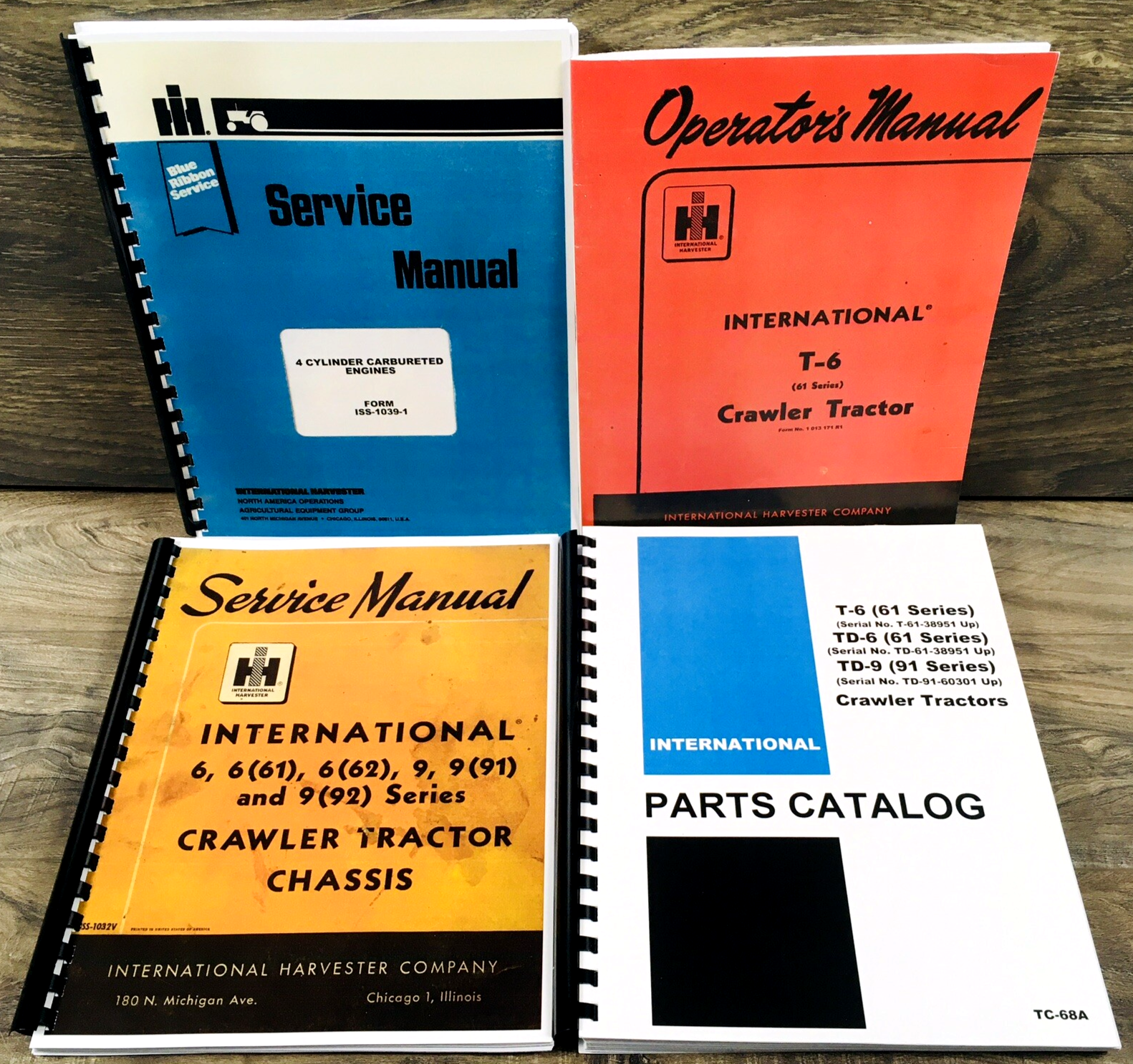 International T-6 61 Series Crawler Tractor Service Parts Operators Manual Set