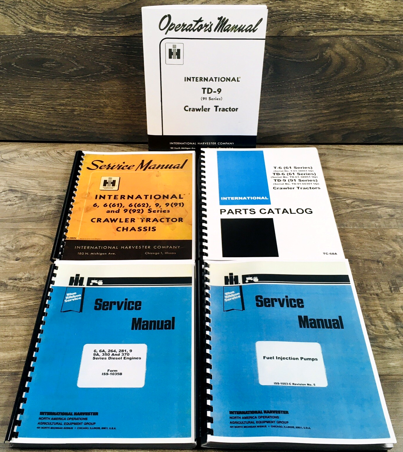 International TD-9 91 Series Crawler Tractor Service Parts Operators Manual Set