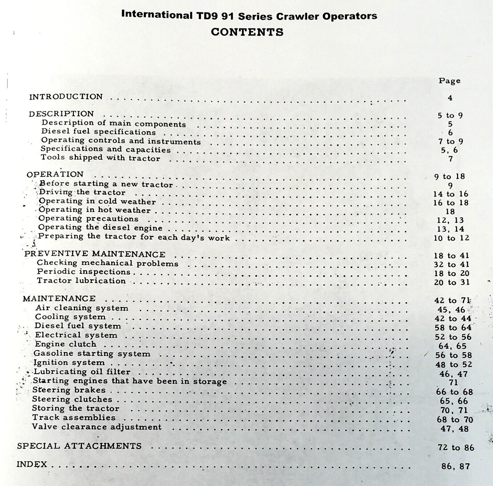 International TD-9 91 Series Crawler Tractor Service Parts Operators Manual Set - Image 6