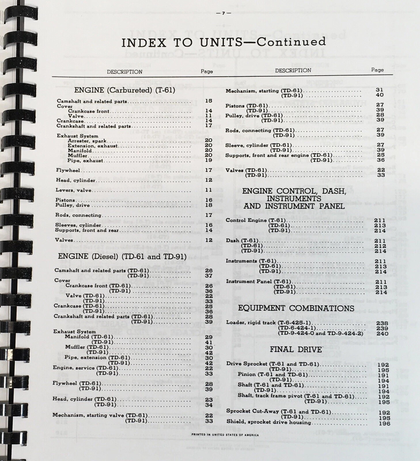 International TD-9 91 Series Crawler Tractor Service Parts Operators Manual Set - Image 7