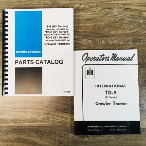International TD-9 91 Series Crawler Tractor Parts Operators Manual Set Catalog