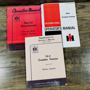 International TD-9 Crawler Tractor Operators Owners Manual Set Supplement Book