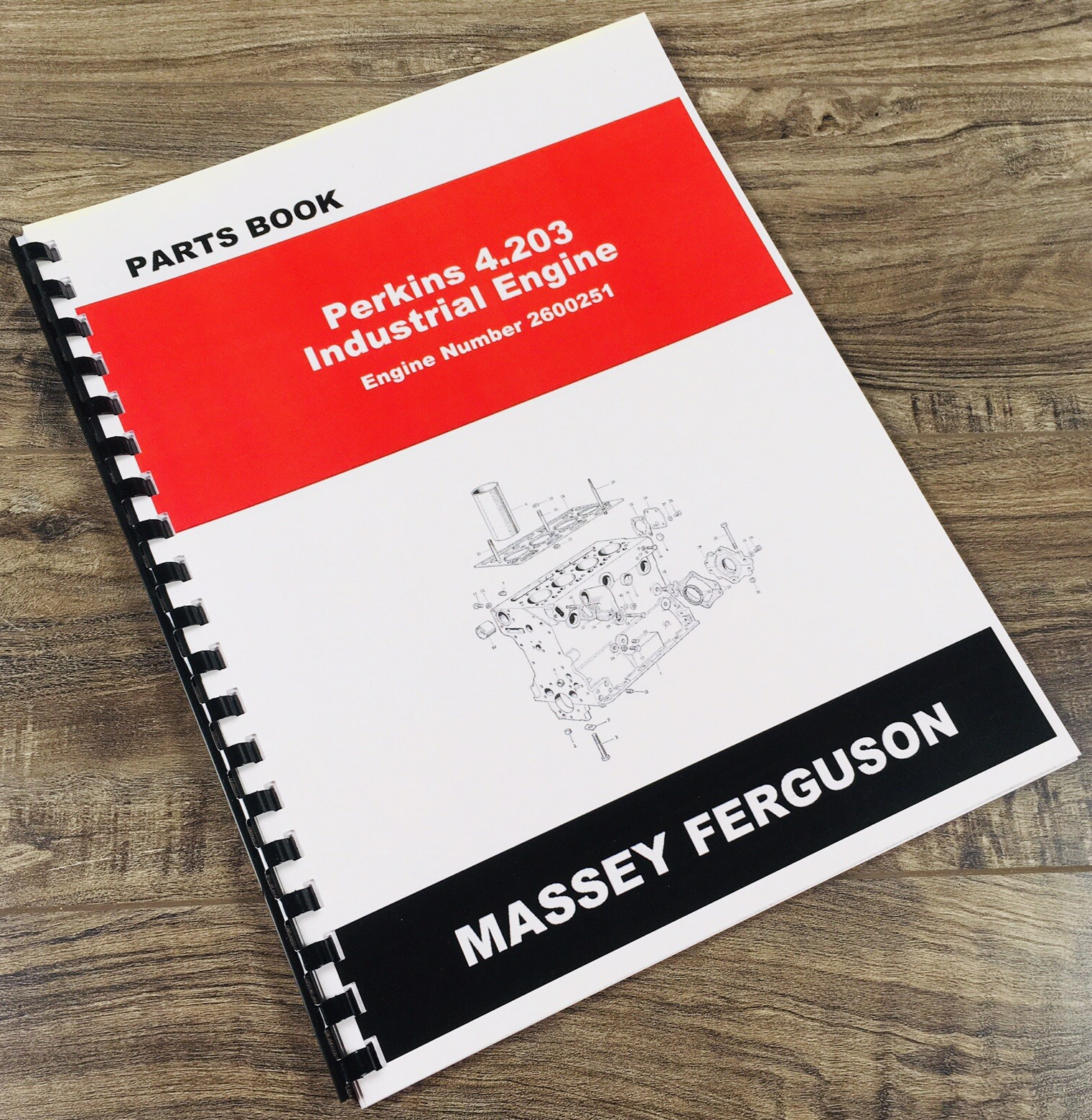 Perkins 4.203 Engine Parts Manual Catalog Assembly Schematic Eng. Number 2600251