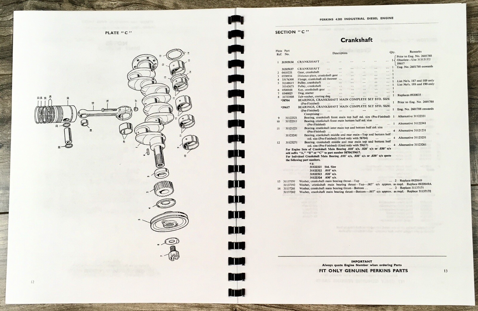 Perkins 4.203 Engine Parts Manual Catalog Assembly Schematic Eng. Number 2600251 - Image 4