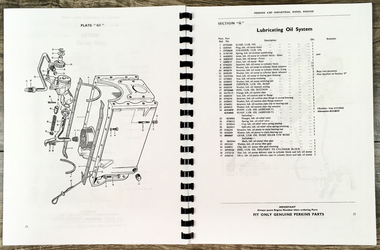 Perkins 4.203 Engine Parts Manual Catalog Assembly Schematic Eng. Number 2600251 - Image 5