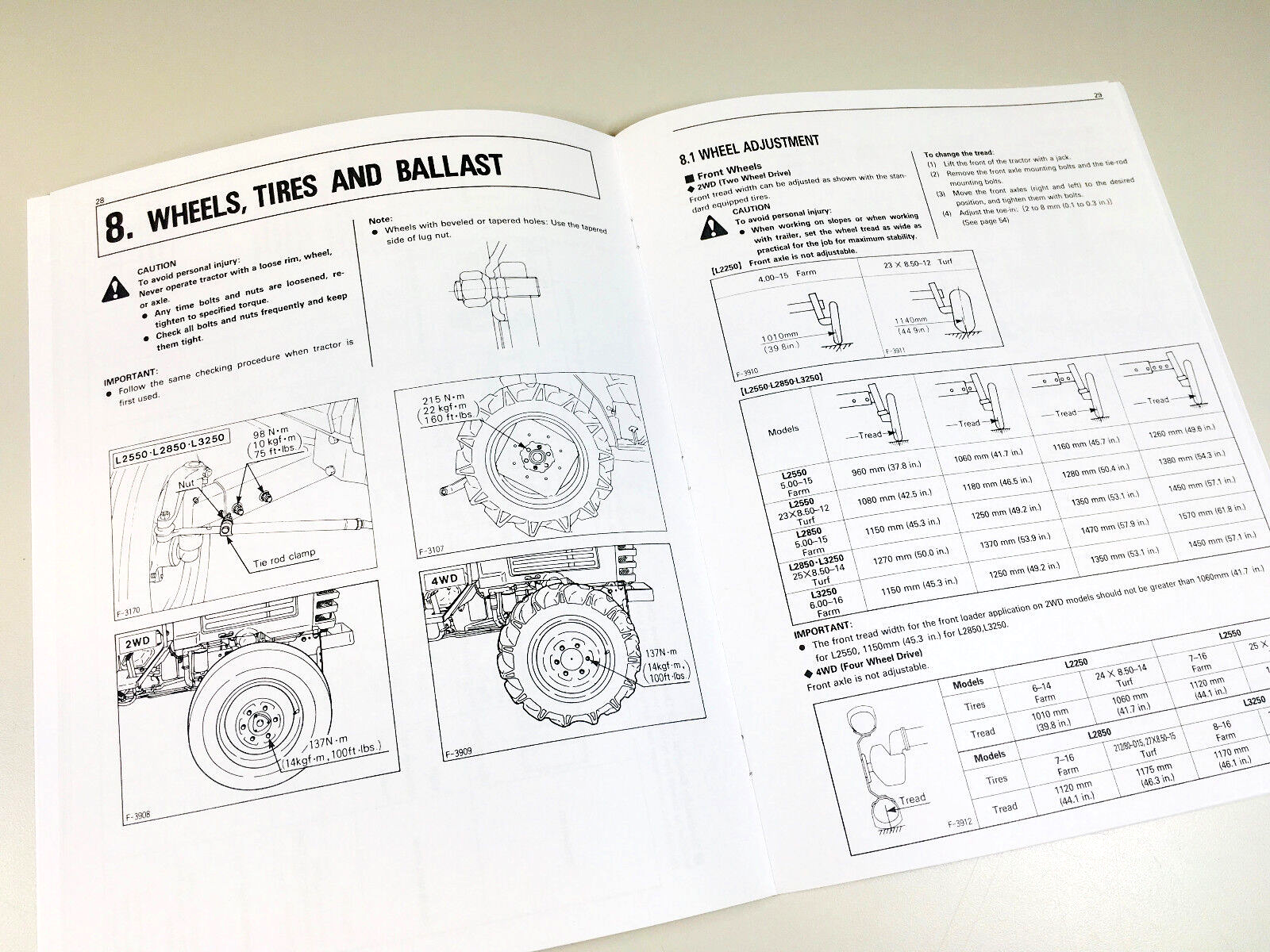 Kubota L2250F L2550F L2850F L3250F Tractor Operators Owners Manual Printed Book - Image 4