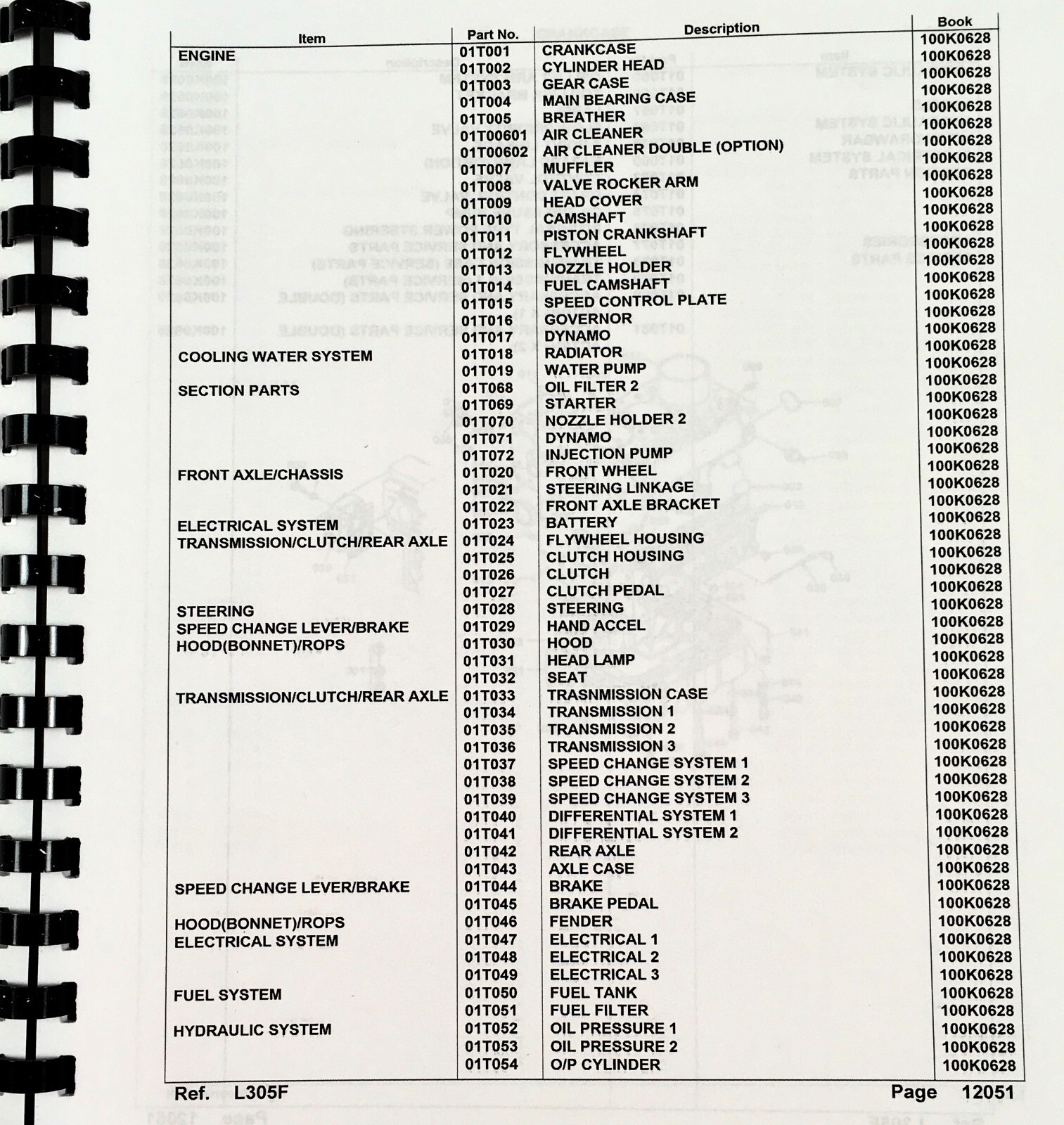 Kubota L305 L305F Tractor Parts Manual Catalog Exploded View Numbers Assembly - Image 2