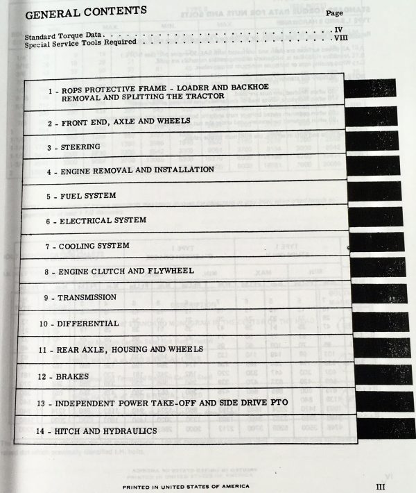 International 2500A 2050A Gas Backhoe Loader Tractor Service Parts Manual Set - Image 21