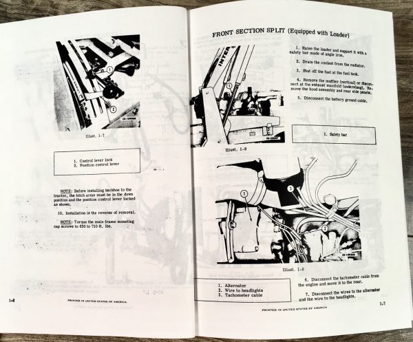 International 2500A 2050A Gas Backhoe Loader Tractor Service Parts Manual Set - Image 22