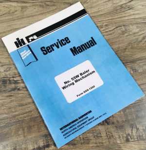International 55W Baler Wiring Wire Twister Service Manual Repair Shop GSS-1200
