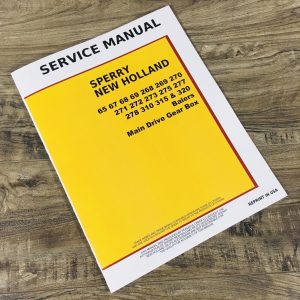 New Holland Main Drive Gear Box for 310 315 and 320 Balers Service Manual Repair