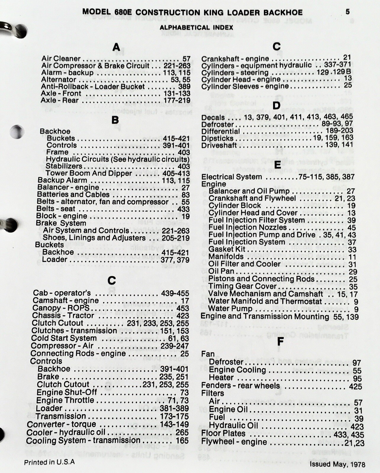 Case 680E Backhoe Loader Parts Manual Catalog Book Assembly S/N 9114101-After - Image 3