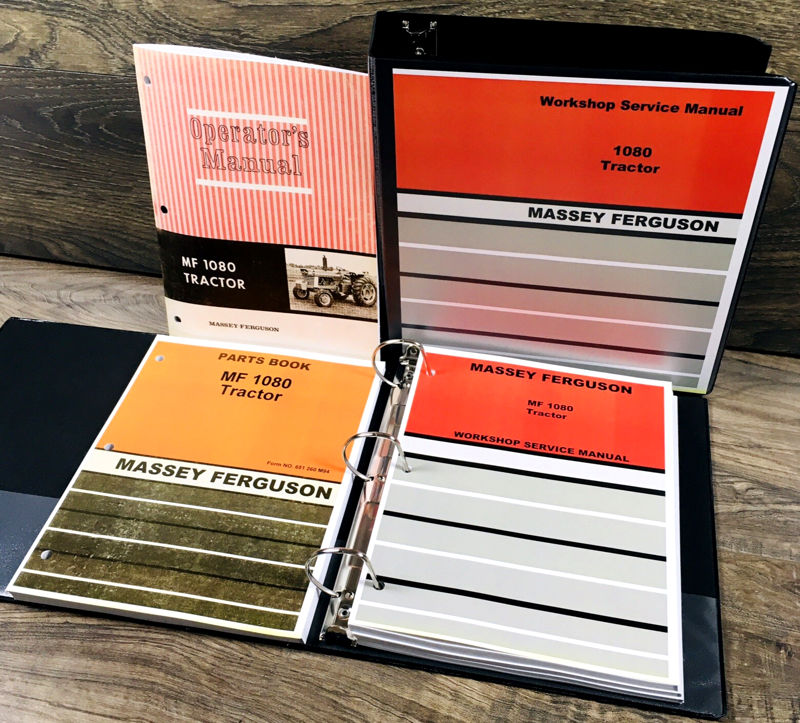 Set Massey Ferguson Mf 1080 Tractor Service Manual with Repair Parts Operators