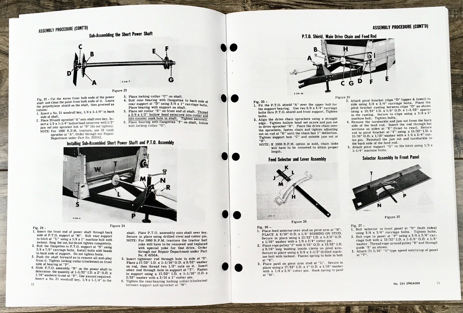 New Idea 224 Power Take Off Manure Spreader Operators Manual Book and Parts List - Image 3