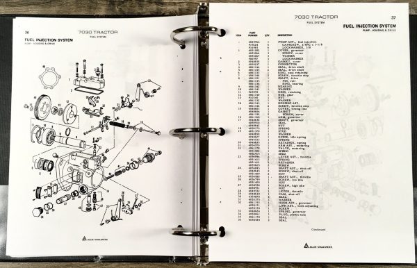 Allis Chalmers 7030 Tractor Service Manual Parts Catalog Operators Repair Shop - Image 21