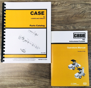 Case W4 Wheel Loader Forklift Parts Operators Manual Set Catalog Owners Book