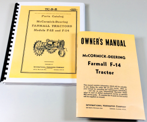 Operators Parts Manual for McCormick Deering F14 Tractor International Harvester