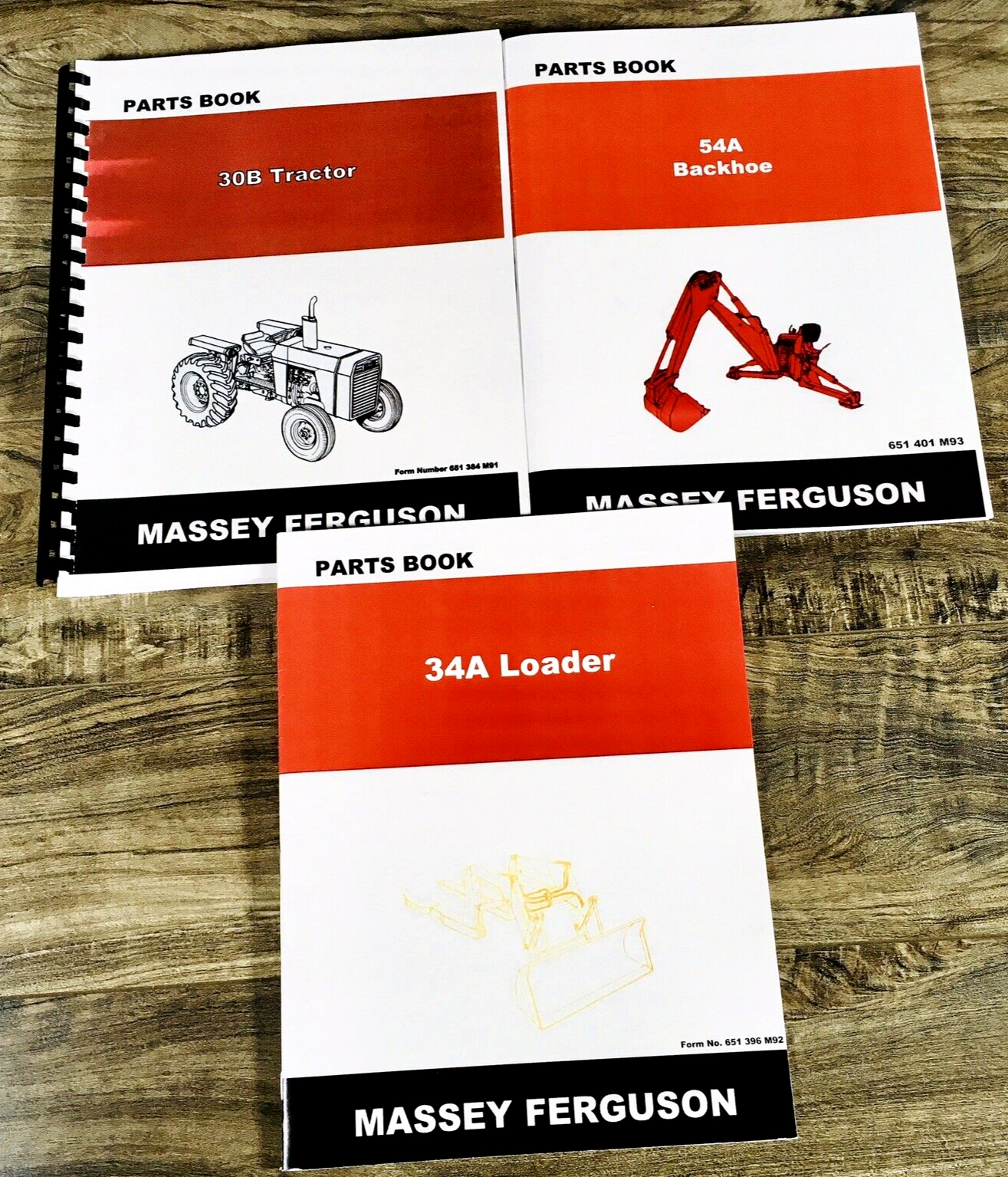Massey Ferguson 30B Tractor Loader Backhoe Parts Catalog Manual Set Assembly